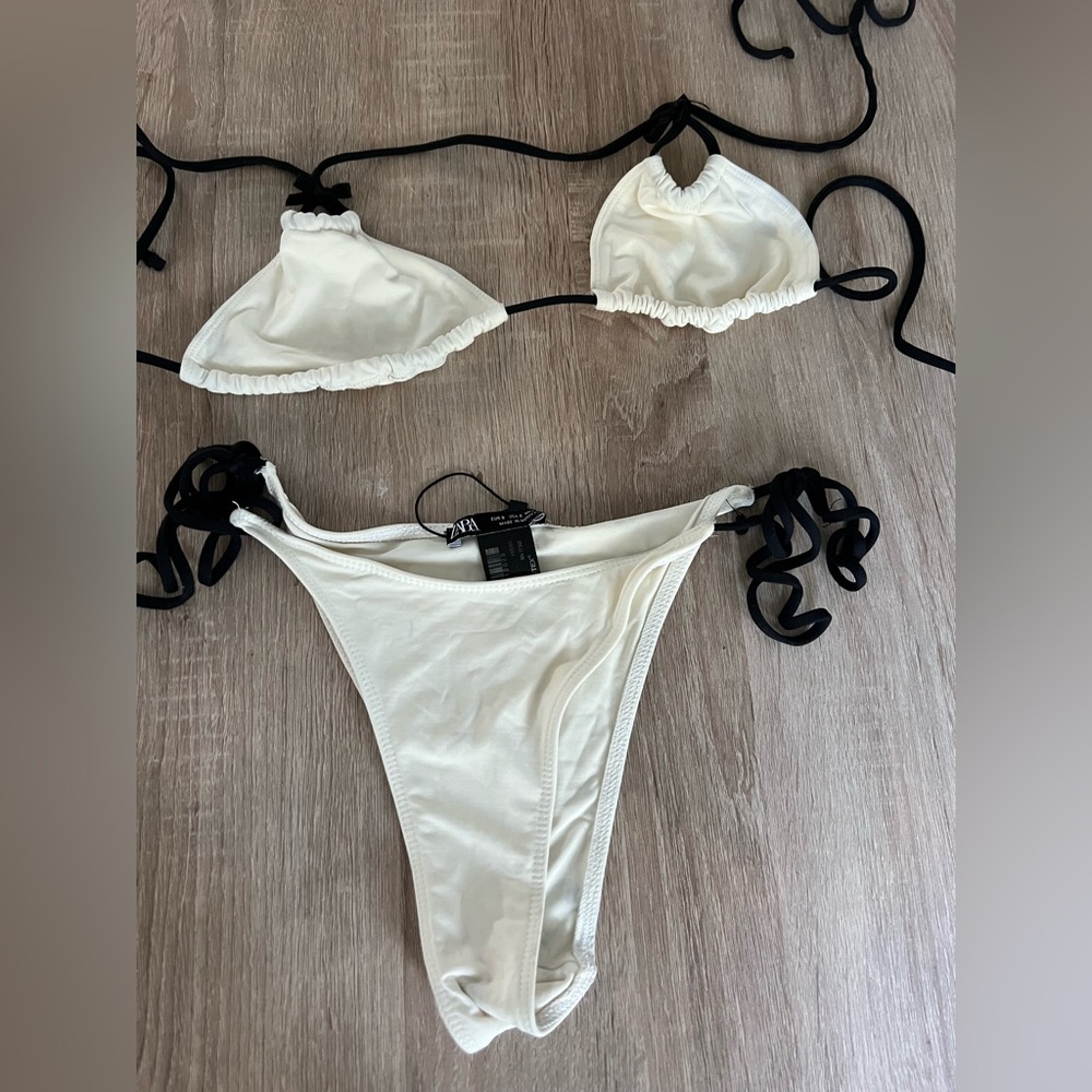 Zara Cream Bikini with Black Accents - Picture 3 of 5